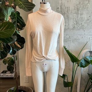 Sanctuary Cream Twist Front Long Sleeve Top